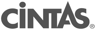 Logo of Cintas, a company specializing in uniform rental, first aid, safety, and fire protection services. The logo features the word 